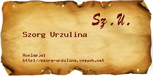 Szorg Urzulina névjegykártya